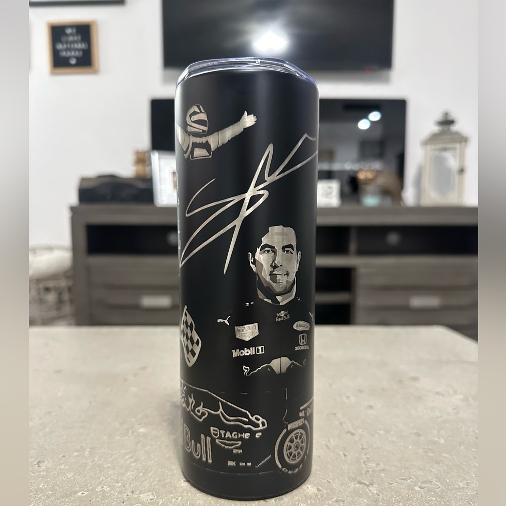 New-Sergio Checo Perez Formula 1 Insulated Tumbler Cup 20oz-F1 Red Bull NWOT
